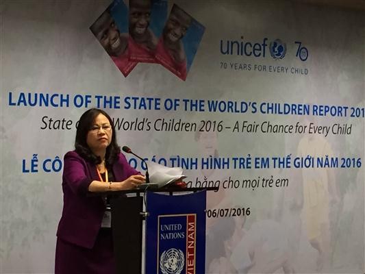 UNICEF’s report on the State of the World’s Children 2016 - ảnh 1
